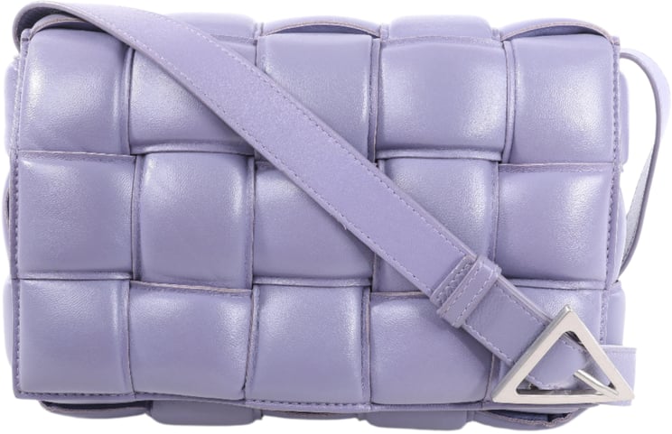 Bottega Veneta Bottega Veneta Padded Cassette Maxi Intrecciato Leather Shoulder Bag in Purple