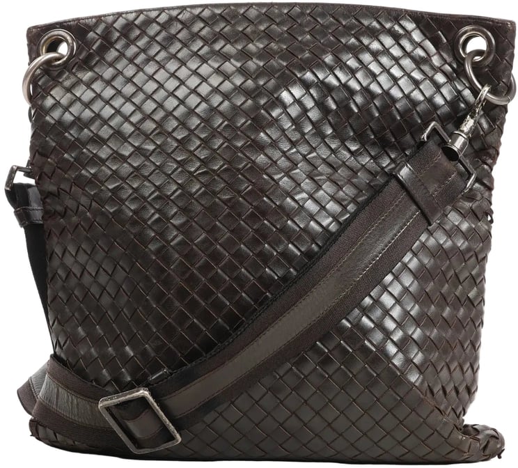 Bottega Veneta Bottega Veneta VN Intrecciato Crossbody Messenger Bag in Brown