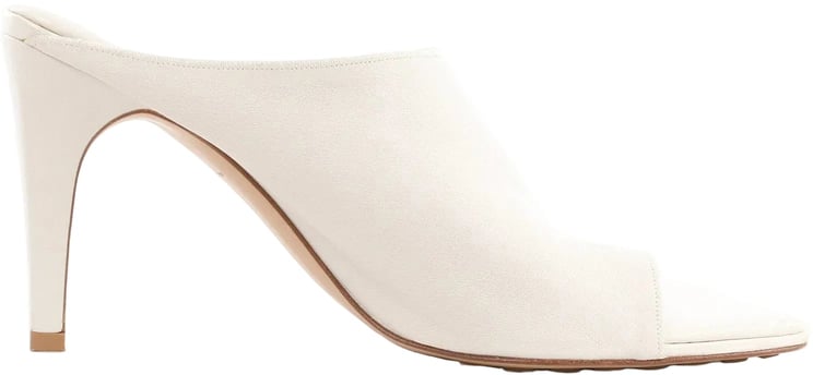 Bottega Veneta Bottega Veneta Mule Heel Toe Ring Leather in White, Size 39 EU