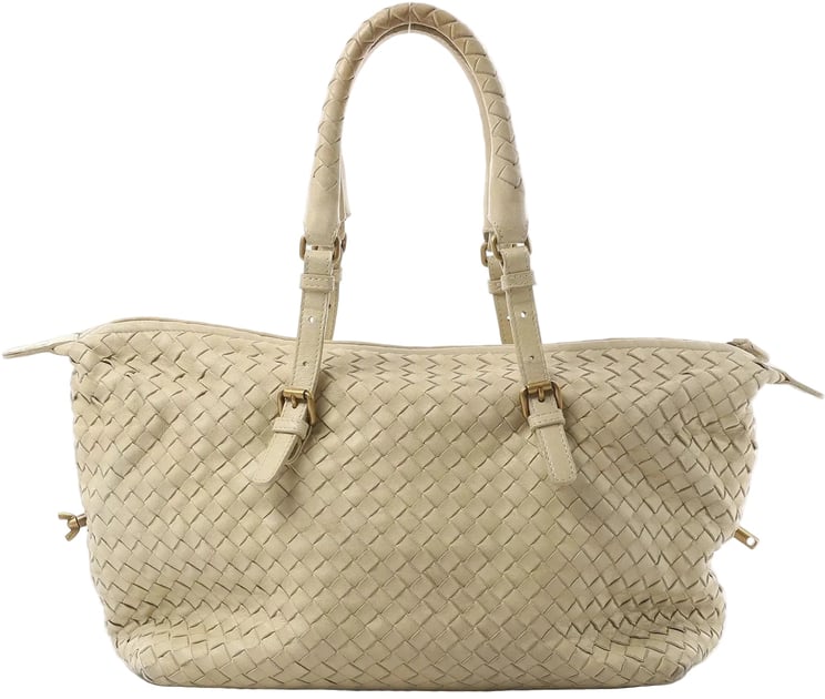 Bottega Veneta Bottega Veneta Montaigne  Intrecciato Leather Shoulder Bag in Beige 173398