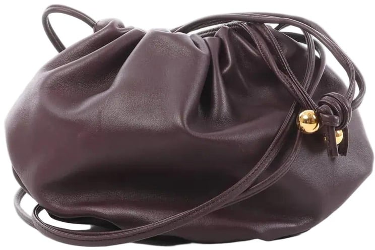 Bottega Veneta Bottega Veneta The Pouch Mini Leather Crossbody Bag in Burgundy