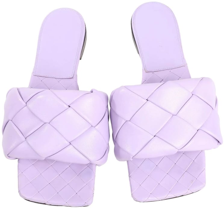 Bottega Veneta Bottega Veneta Lido Intrecciato Leather Sandals in Purple, Size 37 EU