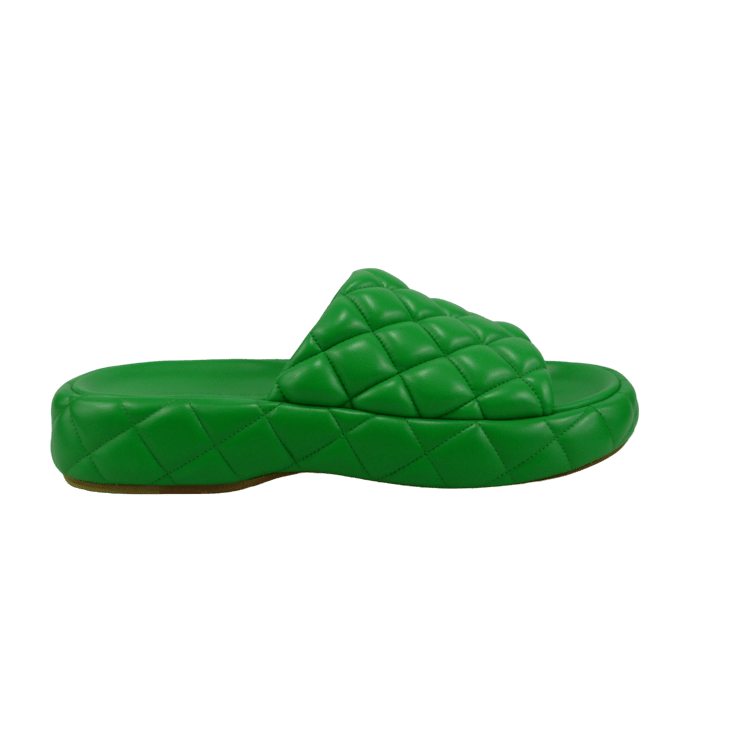Bottega Veneta Sandalo imbottito in pelle verde