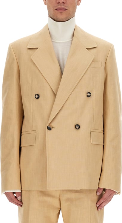 Bottega Veneta Double-Breasted Jacket with Notched Lapels and Tailored Fit