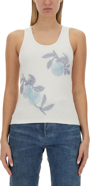 Bottega Veneta Intricate Embroidered Slim Fit Cotton Top