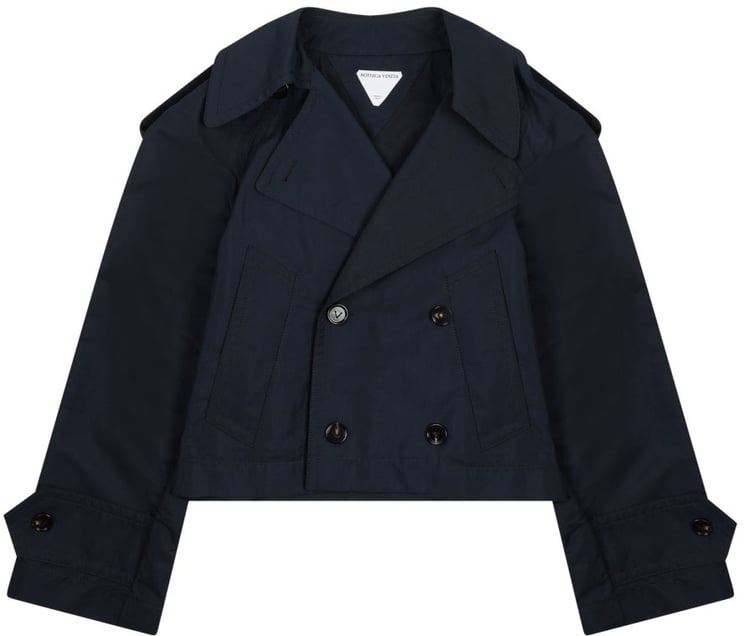 Bottega Veneta Cropped Double-Breasted Cotton Trench Jacket