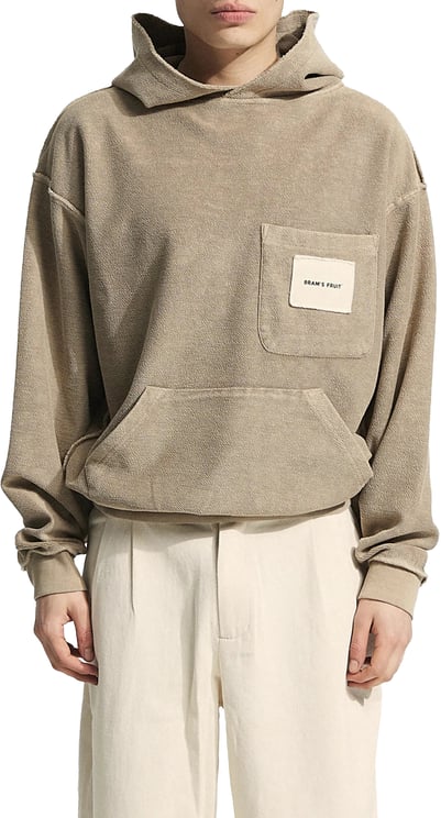 Bram's Fruit Chest Pocket Hoodie - Garment Dye Khaki