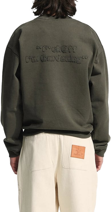 Bram's Fruit Cut & Sew “F*ck Off I'm Gardening” Crewneck - Washed Charcoal Black