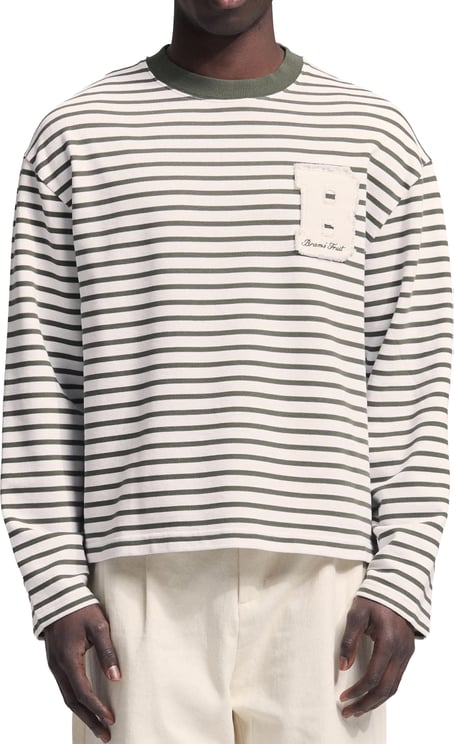Bram's Fruit Varsity Striped Longsleeve - Olive Green
