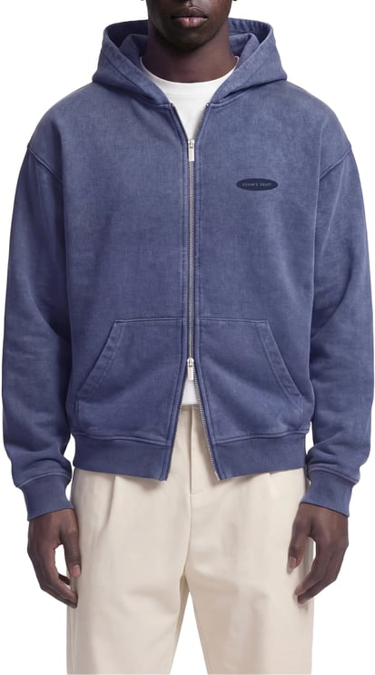 Bram's Fruit Distressed F*ck Off I'm Gardening Zipper Hoodie - Washed Midnight Blue