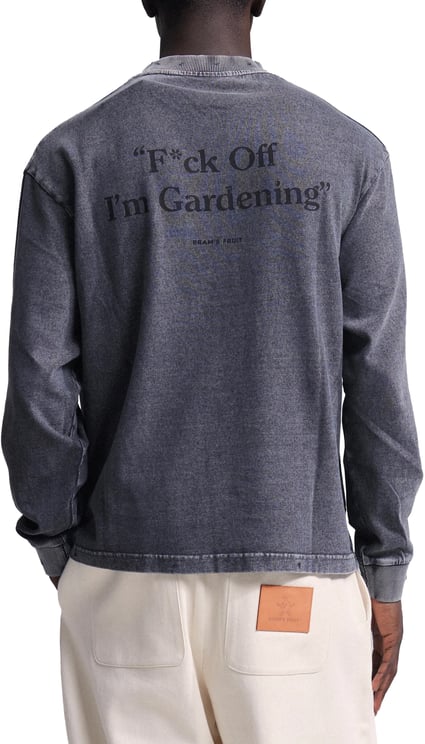 Bram's Fruit Distressed F*ck Off I'm Gardening Longsleeve - Washed Charcoal