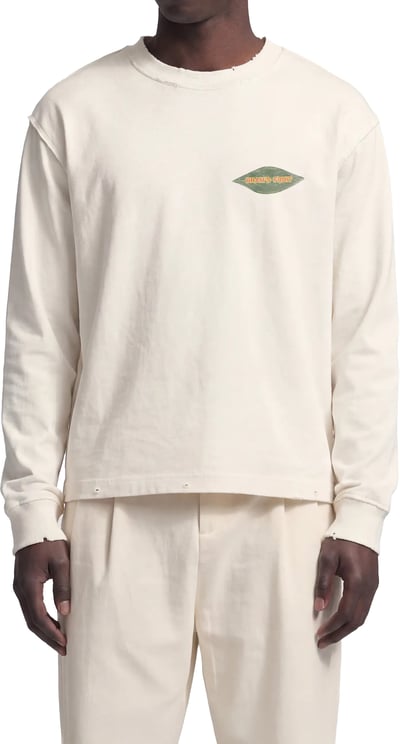 Bram's Fruit Distressed Leaf Longsleeve - Off White