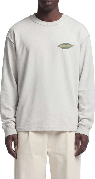 Bram's Fruit Distressed Leaf Longsleeve - Grey Melange