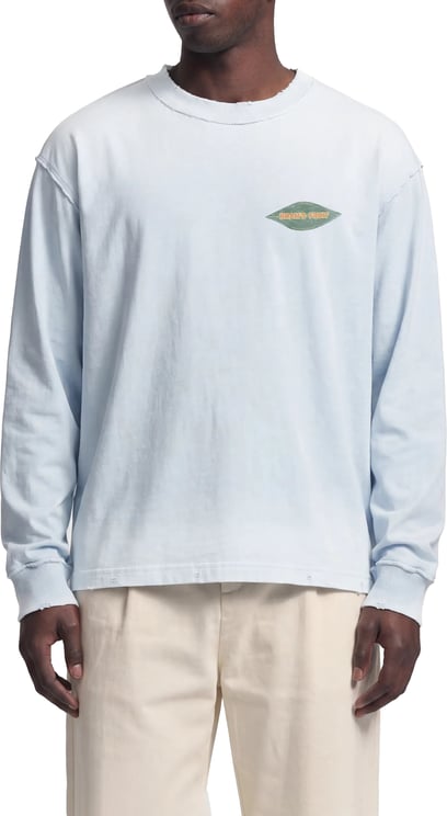 Bram's Fruit Distressed Leaf Longsleeve - Blueberry Blue
