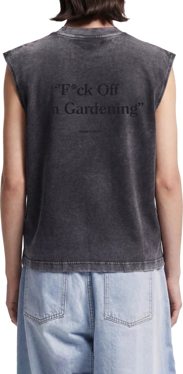 Bram's Fruit Distressed “F*ck Off I'm Gardening” Sleeveless T-shirt - Shadow Black