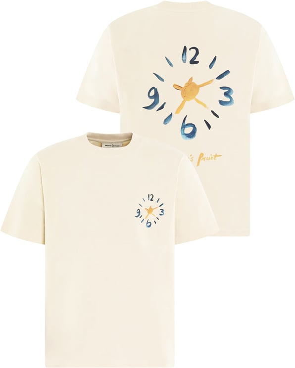 Bram's Fruit Heren Clock Acrylic T-Shirt Beige