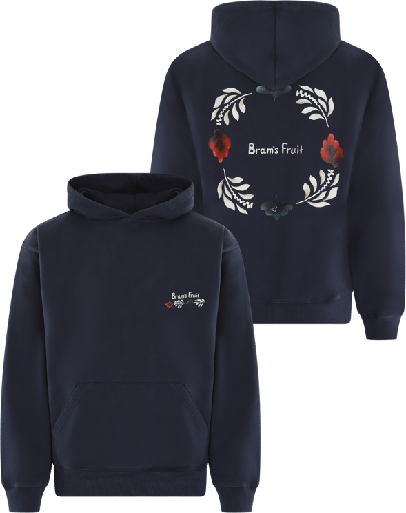 Bram's Fruit Heren Flora Hoodie Blauw
