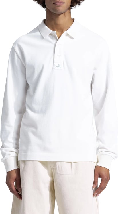 Bram's Fruit Pique Polo Longsleeve - White