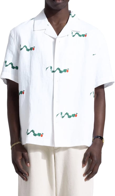 Bram's Fruit Acrylic Caterpillar Shirt Shortsleeve - White