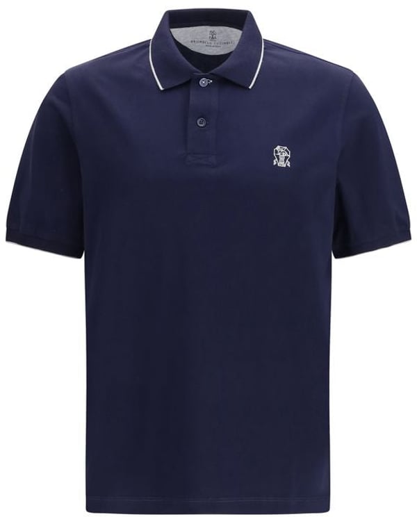 Brunello Cucinelli Brunello Cucinelli Blue Cotton Polo Shirt