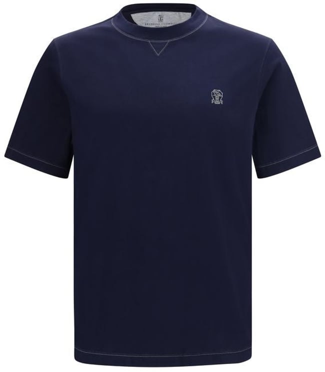 Brunello Cucinelli Brunello Cucinelli Blue Cotton T-Shirt