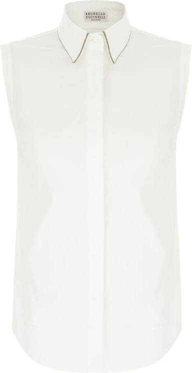Brunello Cucinelli Brunello Cucinelli Stretch cotton blend sleeveless shirt