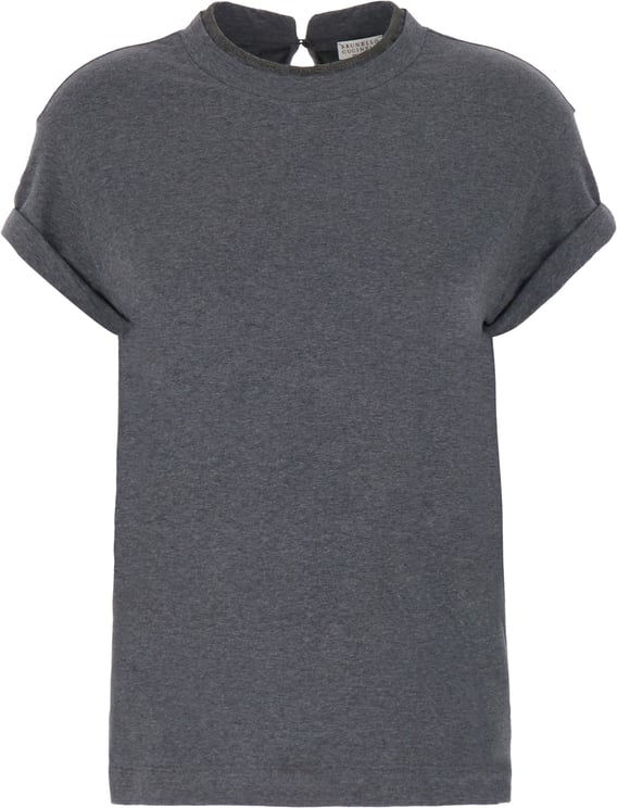 Brunello Cucinelli Brunello Cucinelli Melange grey stretch cotton t-shirt