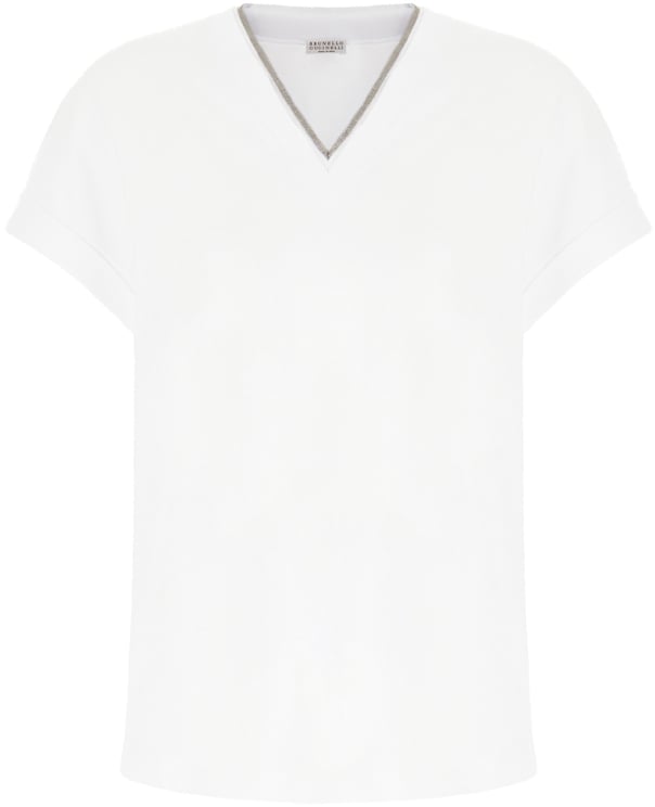 Brunello Cucinelli Brunello Cucinelli White stretch cotton t-shirt