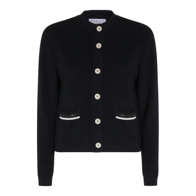 Brunello Cucinelli Ribbed Knit Cardigan with Button-Down Front