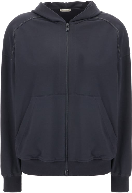 Brunello Cucinelli Brunello Cucinelli Navy blue stretch cotton sweatshirt