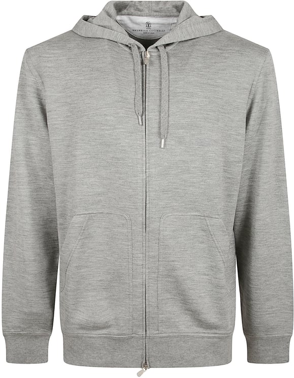 Brunello Cucinelli Heathered Grey Hooded Sweatshirt