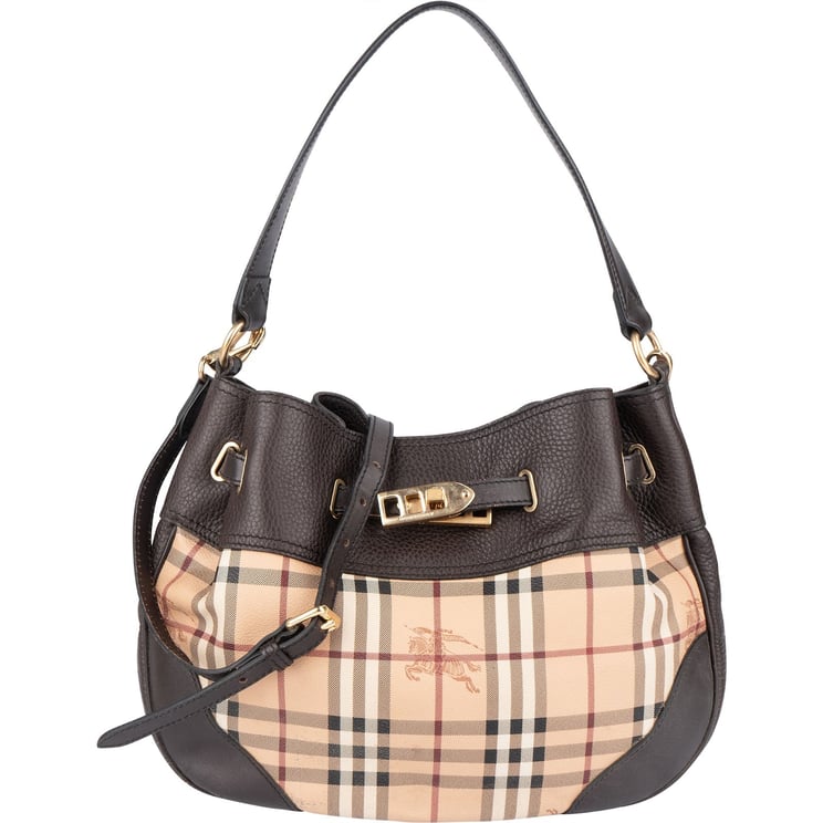 Burberry Burberry Nova Check Haymarket Hobo Shoulder Bag