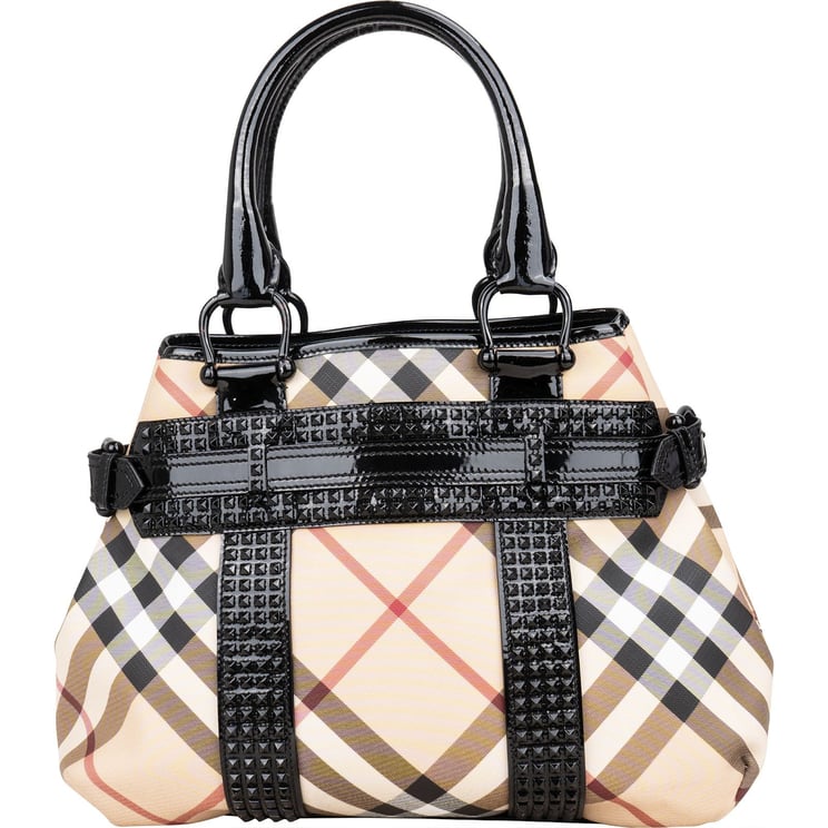 Burberry Burberry Nova-Check Studded Knight Hobo Handbag