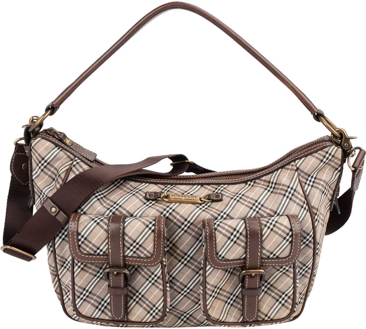 Burberry Burberry Nova-Check Monogram Canvas Pocket Hobo Shoulder Bag