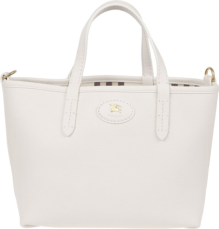 Burberry Reversible Handheld Bag in Textured Calf Grain Leather