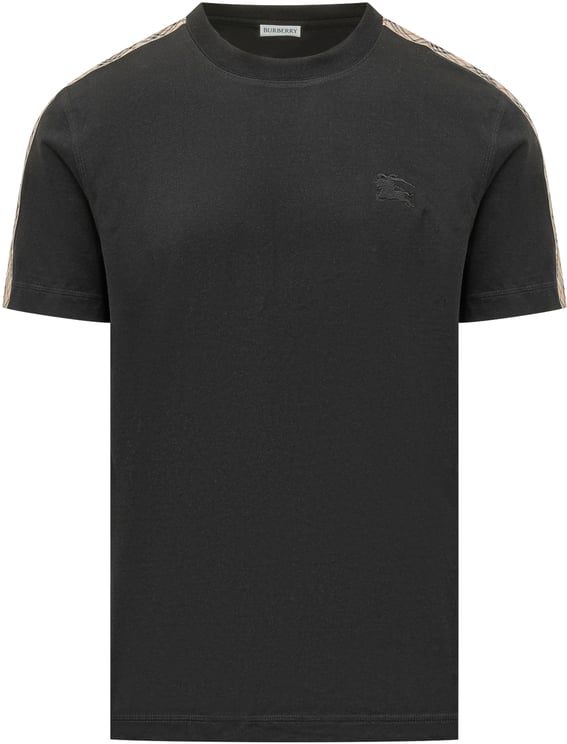 Burberry T-Shirt Girocollo Con Inserti Check
