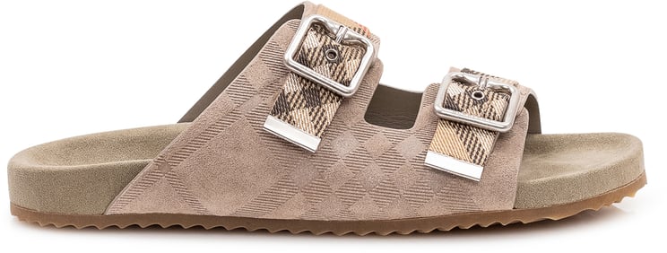 Burberry Sandali Slide con Doppia Fibbia