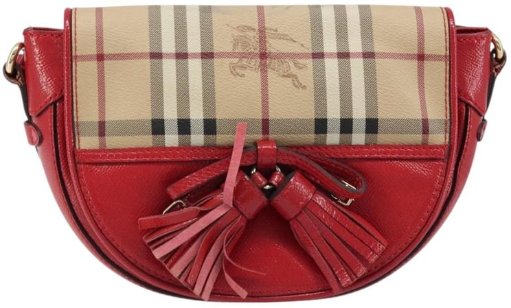 Burberry Burberry Maydown Crossbody Bag Haymarket Coated Canvas and Leather Small