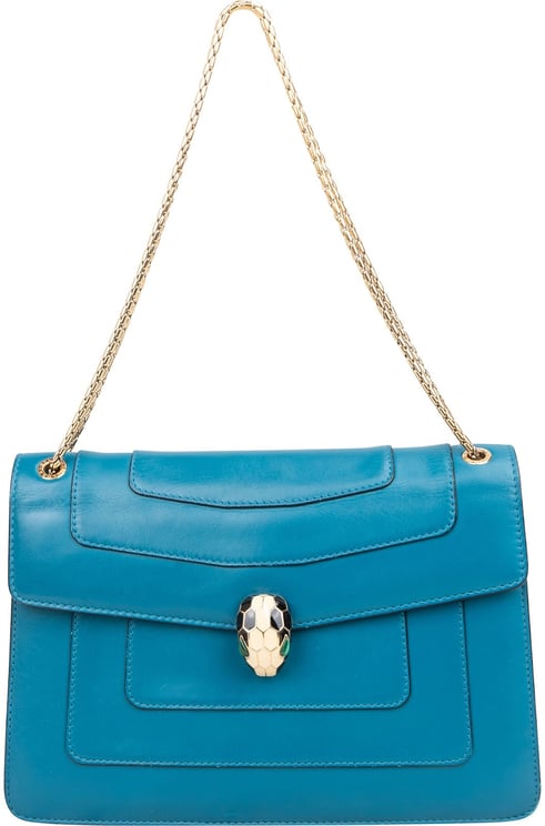 Bvlgari Bvlgari Blue Leather Serpenti Forever Shoulder Bag