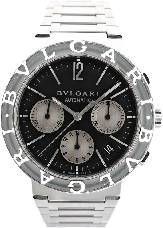 Bvlgari Bvlgari Bvlgari Bvlgari Chronograph BB38SSCH SS AT Watch with Black Dial