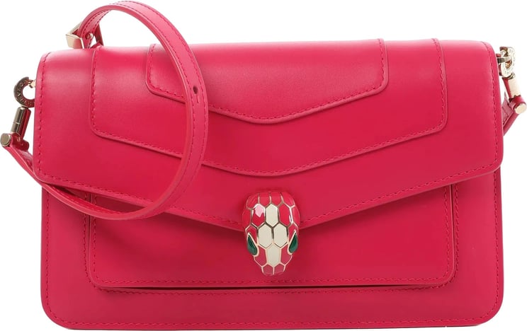 Bvlgari BVLGARI Serpenti Forever Leather Crossbody Bag in Pink