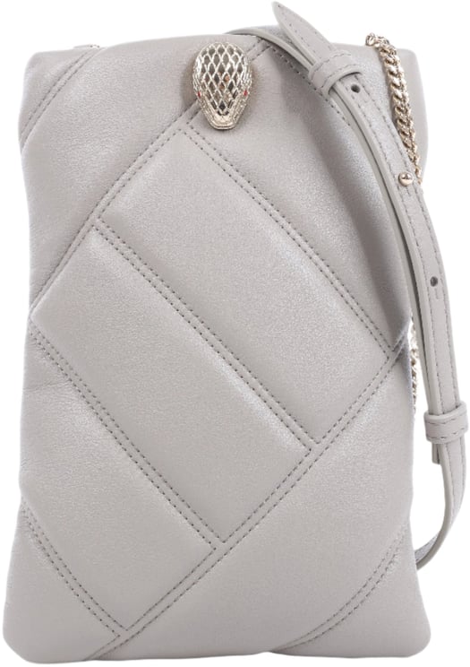 Bvlgari BVLGARI Serpenti Cabochon Chain Leather Shoulder Bag in Gray