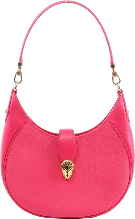 Bvlgari BVLGARI Serpenti Leather Shoulder Bag in Pink