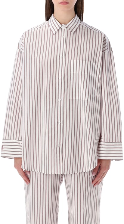 By Malene Birger Derris Shirt Stripe Cabernet Stripe
