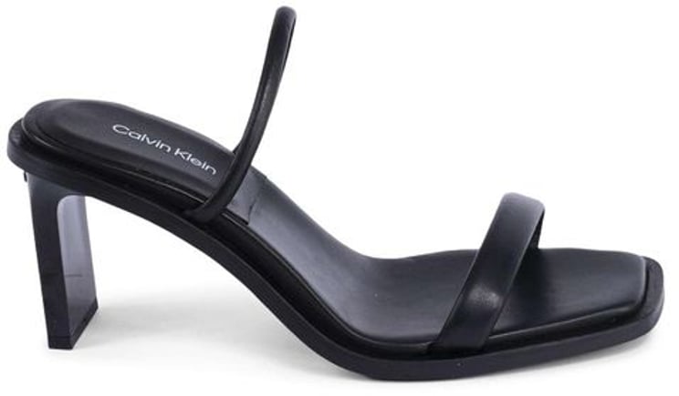 Calvin Klein Calvin Klein Black Leather Stiletto Heel Sandals