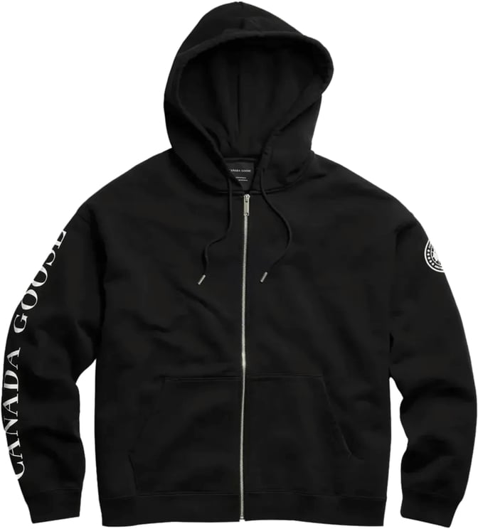 Canada Goose Rove Full Zip met print op de mouw, zwart