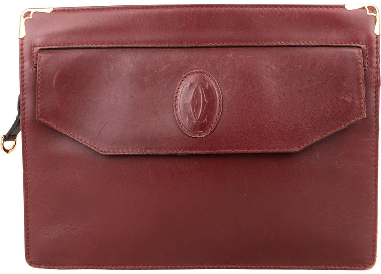 Cartier Cartier Bordeaux Leather Clutch