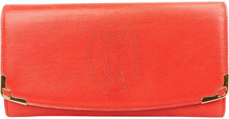 Cartier Cartier Red Leather Continental Wallet