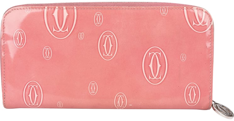 Cartier Cartier Pink Patent Leather Limited Happy Birthday Zip Around Wallet