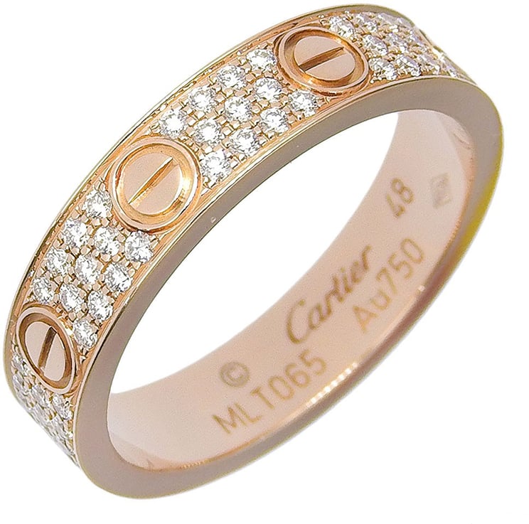 Cartier Cartier Love Wedding Band Pave Diamonds Ring 18K Yellow Gold and Diamonds Small